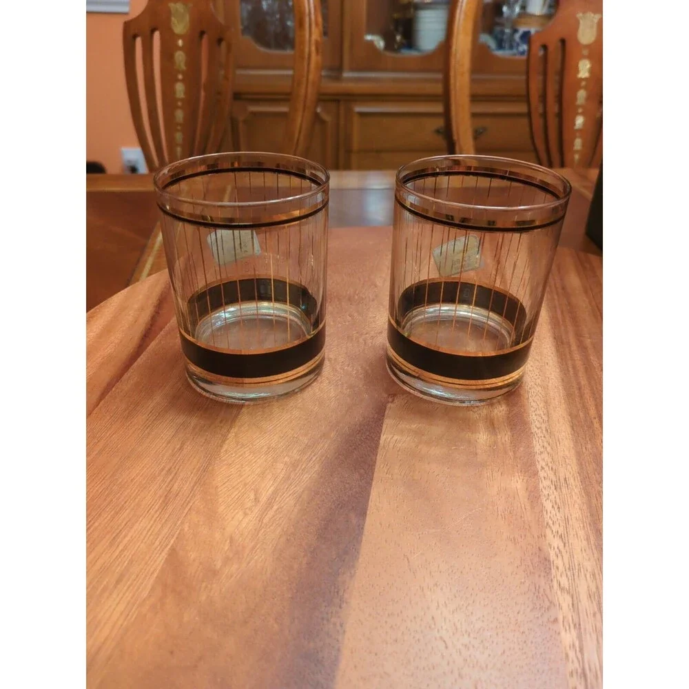 Set of 2 Vtg Culver Devon Whiskey Old Fashioned Glasses